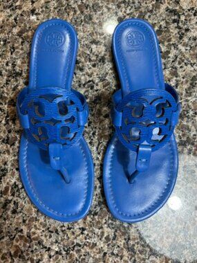 Tory Burch Miller Sandal Royal Blue size 10